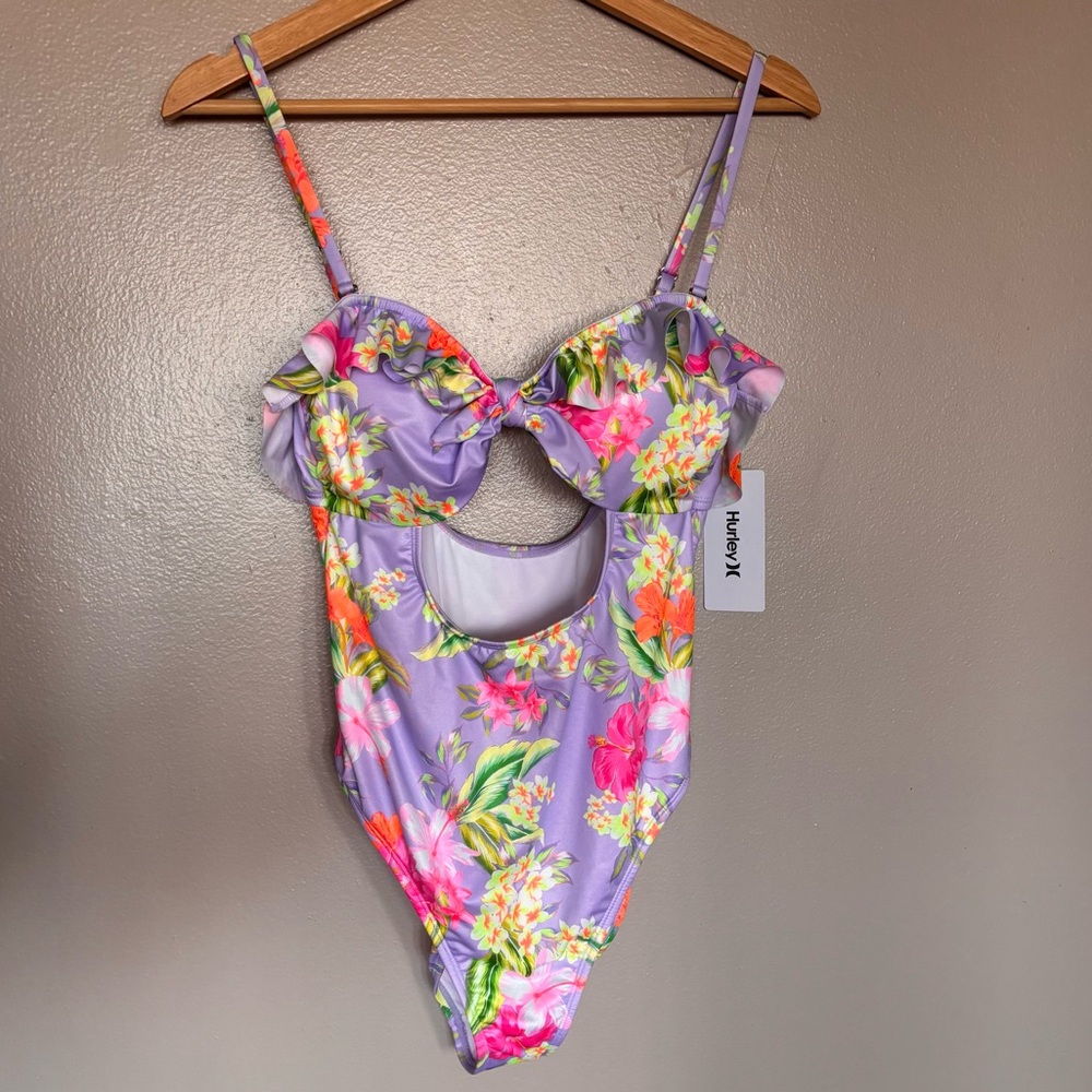 Hurley Lavender Floral Women's One Piece